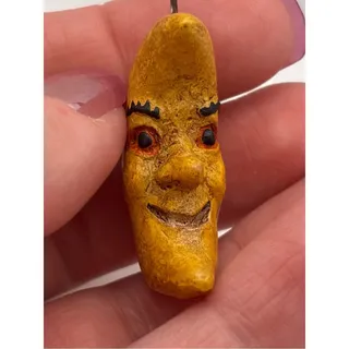 Photo of VTG Halloween Ornament, Folk-Art Inspired Crescent Moon Face, Salem Collection