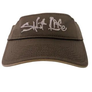 Photo of Salt Life Visor Hat Adult Adjustable Strapback Brown Olive Tan Embroidered