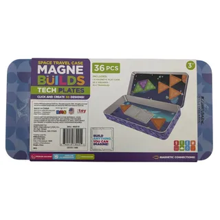 Photo of Magne Builds Tech Plates Space Travel Case 36 Pcs Magnetic Building Set RMS New