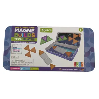 Photo of Magne Builds Tech Plates Space Travel Case 36 Pcs Magnetic Building Set RMS New