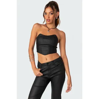 Photo of Edikted Luna Faux Leather Stretch Corset