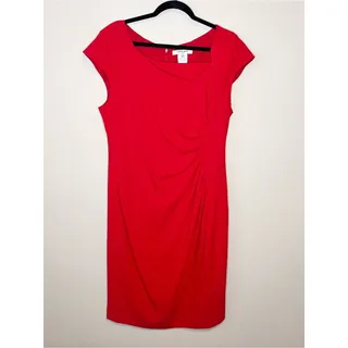 Photo of L.K. BENNETT Davina Red Ruched Draped Sheath Dress US 14 UK 18 Cocktail Career