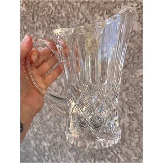 Photo of Vintage Heavy Cut Lead Crystal Water Pitcher, Gorham, King Edward Pattern