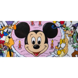 Photo of Vintage Mickey Mouse 50th Birthday Commemorative Plate 1978 Gold Rim Disney 9.25"