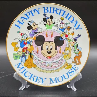 Photo of Vintage Mickey Mouse 50th Birthday Commemorative Plate 1978 Gold Rim Disney 9.25"