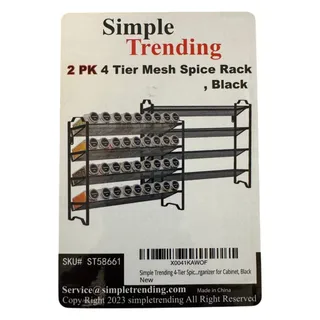 Photo of Simple Trending Spice Rack Organizer 4 Tier 2 Pack Black Mesh Wall Mount Cabinet