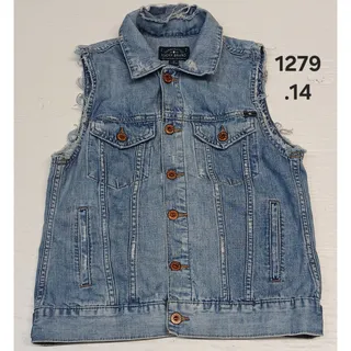 Photo of Lucky Brand (Small) Vintage Tomboy Trucker Light Denim Vest