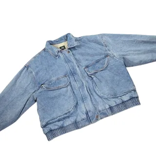 Photo of Wild Fable Wom XL Sherpa Lined Denim Jacket Oversized Light Wash Utility Trucker