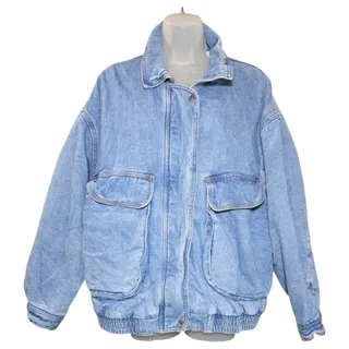 Photo of Wild Fable Wom XL Sherpa Lined Denim Jacket Oversized Light Wash Utility Trucker