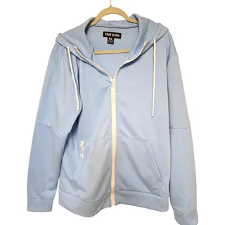Photo of True Born Mens XL Light Blue Full Zip Hoodie White Zipper Jacket NWOT NEW