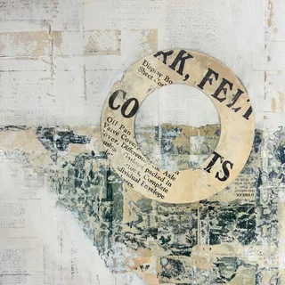 Photo of Original Mixed Media Modern Art Collage Painting 18x24 "Synaloepha" Signed