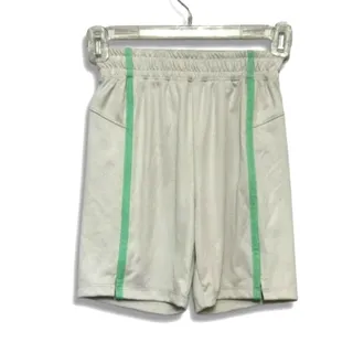 Photo of Zella Girls Athletic Basketball Shorts White Green Stripe Elastic Waist Active S