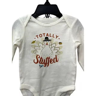 Photo of Carter's One Piece Pants Long Sleeve "Totally Stuffed" Turkey Cream 3months NWT