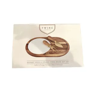 Photo of Twine Living Co Gourmet wood & ceramic cheese board set