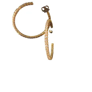 Photo of Gold hoop earrings with rhinestones