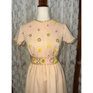 Photo of Fabulous Vintage 1960s Vicky Vaughn Embroidered Mini Dress