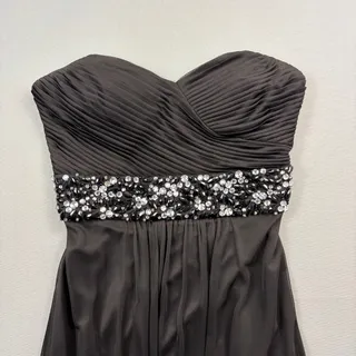 Photo of Y2K Strapless Dress Windsor Black Beaded Bling Long 9 / 10 Medium Fairy Grunge