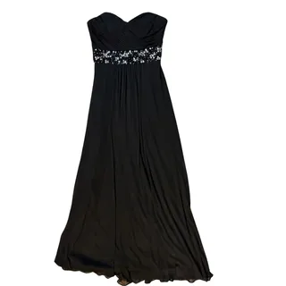 Photo of Y2K Strapless Dress Windsor Black Beaded Bling Long 9 / 10 Medium Fairy Grunge
