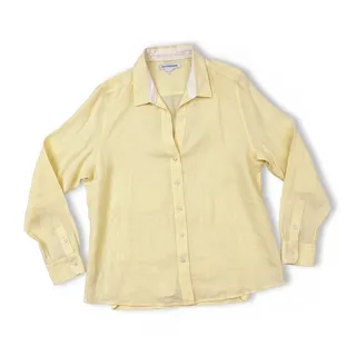 Photo of Tommy Bahama Women's Large 100% Linen Button Up Shirt Yellow NWOT Coastal Top