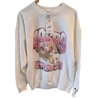 Photo of NWT Champion San Francisco 49ers Crewneck Sweatshirt - Men's Size Large - White