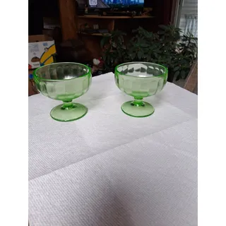 Photo of Set of 2 Federal Uranium Depression Glass Sherbet Dishes (3224)
