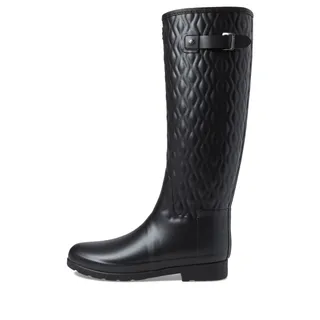Photo of Hunter refined Tall Vertical quilted Women's rain boots black Size 11