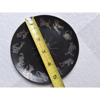Photo of Vtg Bidriware 5" Zodiac Decorative Plate (3226)