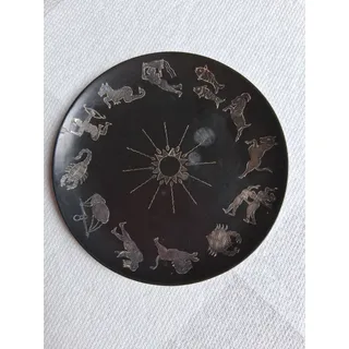Photo of Vtg Bidriware 5" Zodiac Decorative Plate (3226)