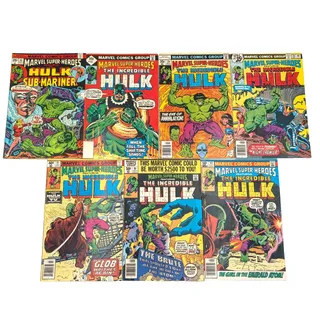 Photo of Marvel Super-Heroes Featuring The Incredible Hulk Lot 7 Books 45 67 70 78 81 91
