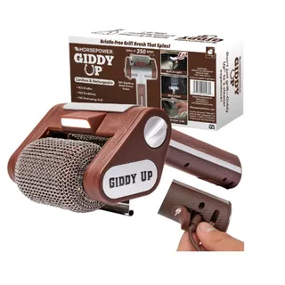 Photo of HorsePower Giddy Up Cordless, Rechargeable BBQ grill Stainless Roller Cleaner 