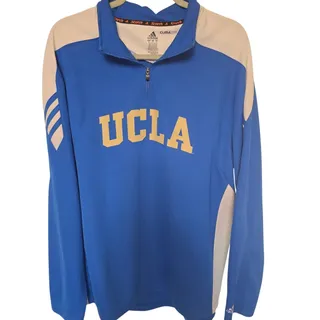 Photo of Adidas UCLA Bruins Mens XL ClimaLite Scorch 1/4 Zip Pullover Blue NWOT NEW