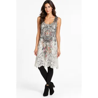 Photo of Origami Black and White Aztec Lined All Lace Tunic Dress with Pockets S/M