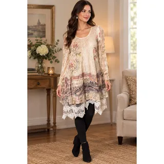 Photo of Origami Ivory Venice Long Sleeve All Lace Dress Small