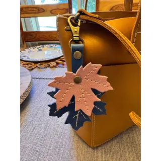 Photo of Portland Leather Maple Leaf Bag Charm NEW 2026 Pink Blue Bag Charm