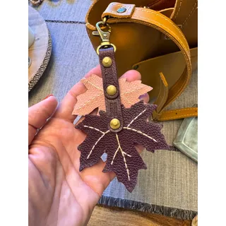 Photo of Portland Leather Maple Leaf Bag Charm NEW 2026 Pink Purple Bag Charm