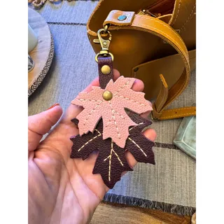 Photo of Portland Leather Maple Leaf Bag Charm NEW 2026 Pink Purple Bag Charm