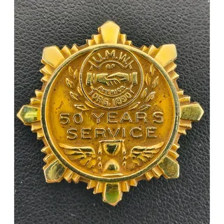 Photo of Vintage 14K Gold UMWA United Mine Workers 50 Years Service Pin 6.07g JWU Union