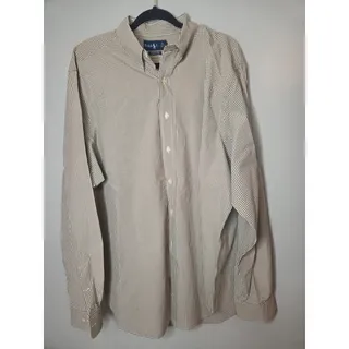 Photo of Ralph Lauren Mens XXL Brown White Check Long Sleeve Button Up Casual Dress Shirt