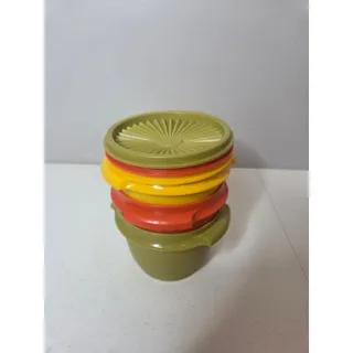 Photo of Vintage Tupperware Servalier Bowls Accordion Lids - Set of 3 | Retro 1970s 