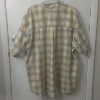 Photo of Chaps Easy Care Plaid Yellow/Blue Button Down 3X Academia Classic Preppy Casual