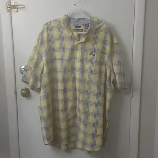 Photo of Chaps Easy Care Plaid Yellow/Blue Button Down 3X Academia Classic Preppy Casual