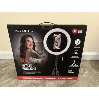 Photo of ArgomTech SpotLight 9320 10in LED Ring Light Tripod Kit Phone Holder USB