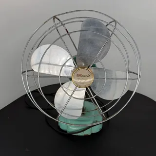 Photo of Wizard Deluxe Vintage Fan Metal Desk Fan for Collector Gift for Dad Turquoise Office Decor Mid Century Fan Gift for Grandpa