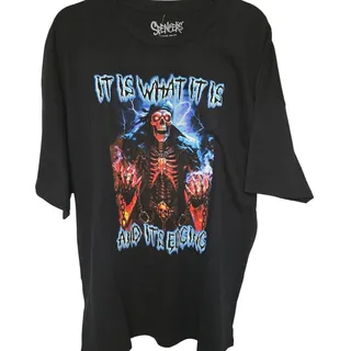 Photo of Spencer's Mens 2XL It Is What It Is Evolving Skeleton Skull Shirt NWT XXL NEW