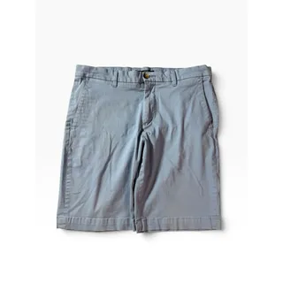 Photo of Ben Sherman Light Blue Chin shorts Size 33 W, Flat-Front Style with buttons