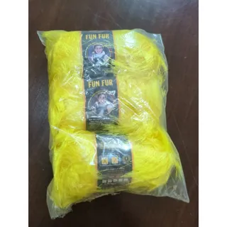 Photo of 3 Skeins Lion Brand Fun Fur Eyelash Yarn (1.75 ozs-64 yards each) BRIGHT YELLOW