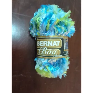 Photo of NEW~Bernat Boa Nouveau Yarn~#81104 Mocking Bird~Fun Fur Eyelash~Blue Green