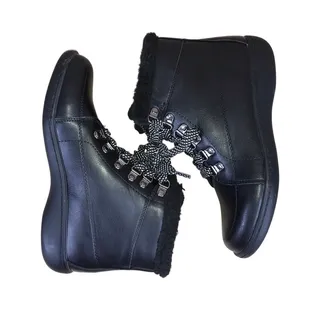 Photo of Flex-Step Tarini Ankle Boots Women’s Black Lace Up Faux Fur Lined Winter Casual