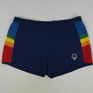 Photo of Vintage 80s Hawaii Rainbow Swim Trunks Shorts L Large Pacific Beach Yacht Club