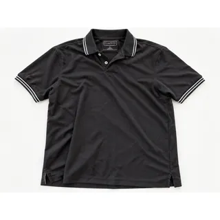 Photo of Club Room Polo Shirt Mens XL Black White Trim Performance Short Sleeve Casual